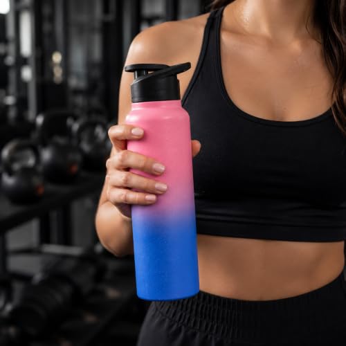 Image of Kin-Kart Water Bottles 1000 ml Stainless Steel Water Bottle 1 Litre | Eco friendly Steel BPA Free Leakproof Water Bottles for School, Office, Home, Gym (GLAM, PINK & BLUE)