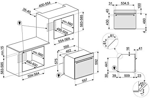 Horno smeg SF6372X multifunción inox clase A