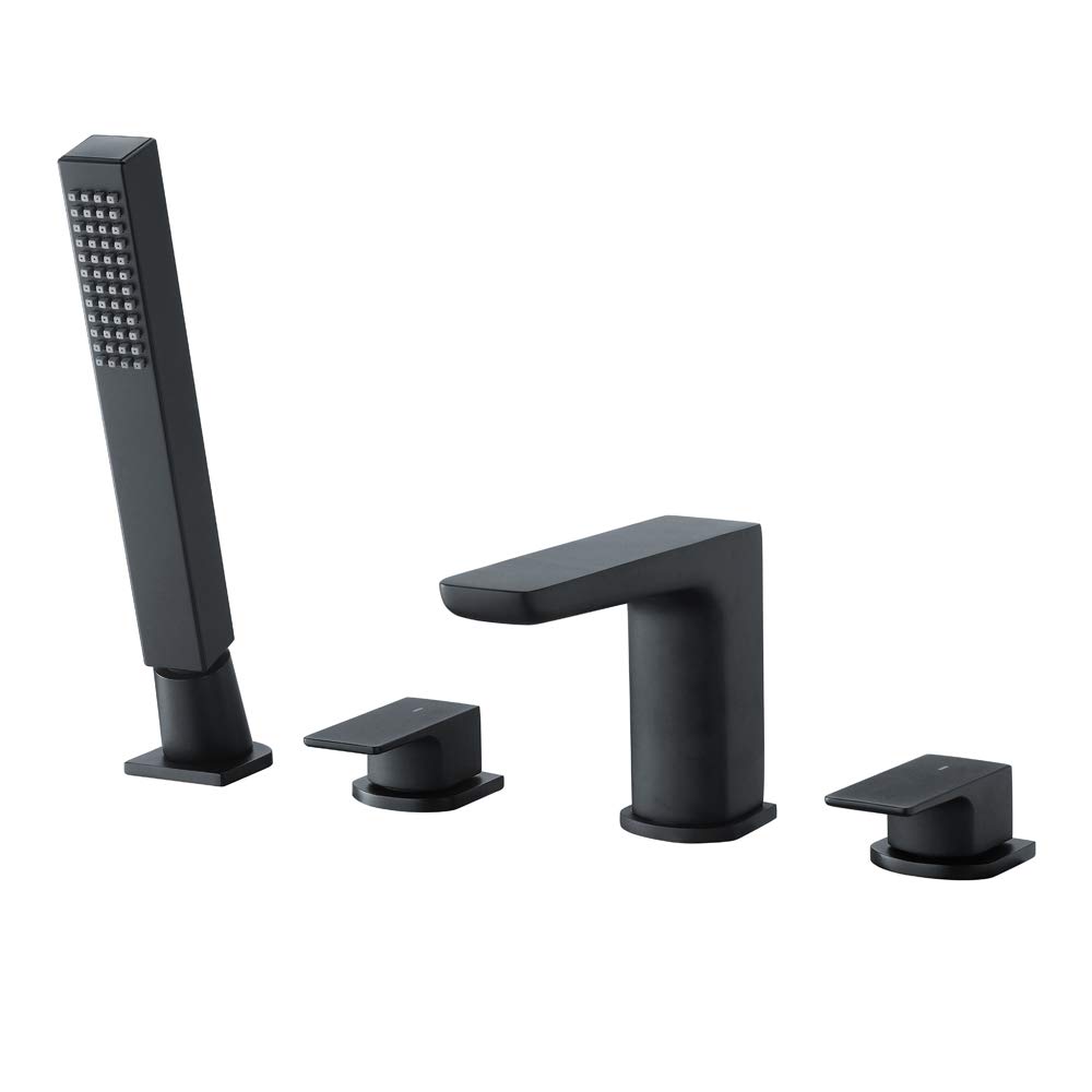 Wentworth Bathrooms Black Jt Pickfords | Hyd316k Hydro Matt Deck Mounted 4 Tap Hole Bath Shower Mixer Tap & Shower Kit