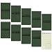 CUGBO 10 Pack Waterproof Notebook, All-Weather Pocket Sized Tactical Notepad, Top Spiral Memo Grid Paper Notepad for Outdoor Activities Recording(Army Green，3.2"x5.5")