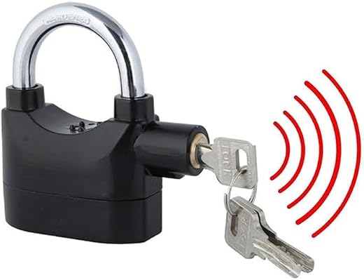 REVTRON Alarm Security Lock – Motion Sensor, 110dB Siren Alert, Heavy-Duty Anti-Theft Padlock with 3 Keys, Weather-Resista...