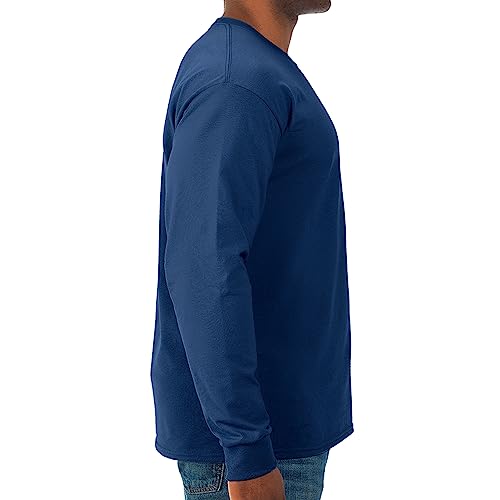 Image of Jerzees Mens Dri-Power Cotton Blend Long Sleeve Tees, Moisture Wicking, Odor Protection, UPF 30+, Sizes S-3x