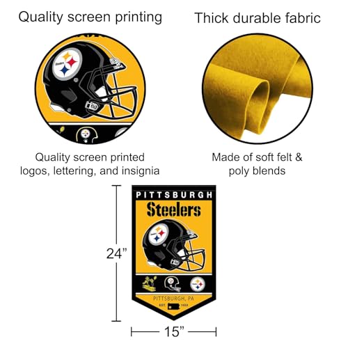 Fanion Pittsburgh Steelers : décorez votre man cave avec l'histoire du patrimoine NFL