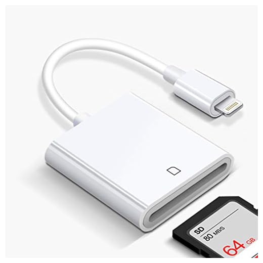 Lightning to SD Card Camera Reader for iPhone iPad【Apple MFi Certified】SD Card Adapter Memory Card Reader Trail Game Camera Viewer for iPhone 14/13/12/11/XS/XR/8/7/iPad,No App Required(Plug and Play)