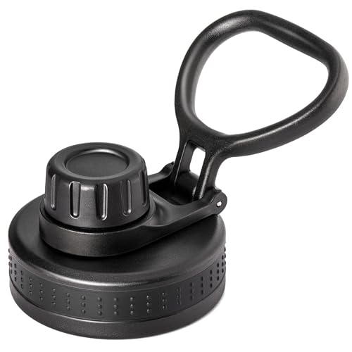 Prurex Spout Lid for Hydro Flask Wide Mouth Water Bottles Replacement Lid for 12 16 18 22 32 40 64oz 2.28 Wide Mouth Sports Water Bottles Accessories (Black 1 Pack)