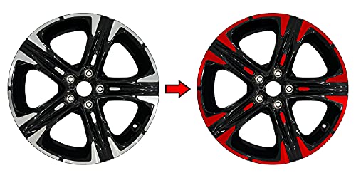 SlickMod Chrome Delete Blackout Vinyl Overlay for 2021-2022 Kia K5 GT Line 18' Wheel Rims (Gloss Red)