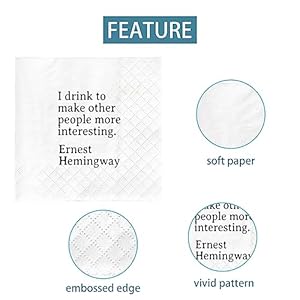 Joyiou Drinking Quotes Napkins, Dessert Napkins, Disposable Paper Beverage Napkins for Birthday Events Holidays Weddings Party Supplies Decorations Favors Gifts, 50-Pack 2-Ply, 4.5 x 4.5 in Joyiou Drinking Quotes Napkins Dessert Napkins Disposable Paper Beverage Napkins for Birthday Events Holidays Weddings Party Supplies Decorations Favors Gifts 50 Pack 2 Ply 45 x 45 in