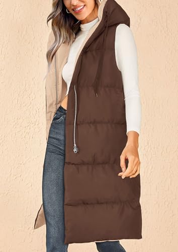 PRETTYGARDEN Womens Long Puffer Vest Fall Winter Trendy Zip Up Sleeveless Coat Down Jacket Quilted Hooded Warm Outerwear3
