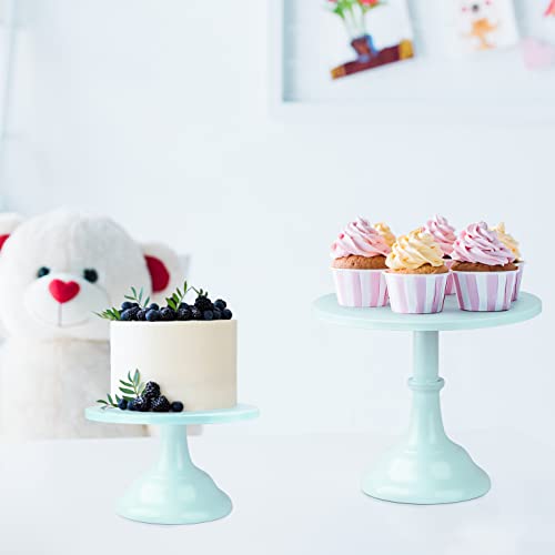 3Pcs Cake Stand Set Blue Metal Cupcake Stands Holder 8"/10"/12" Round Dessert Display Serving Platter For Wedding Birthday Baby Shower Party Decor #TOP6