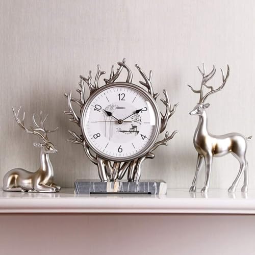 Horloges de table silencieuses à piles : décoration salon argent - 3