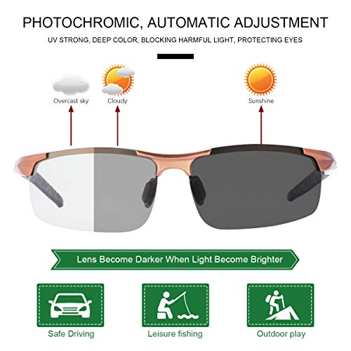 Image of MIRYEA Polarized Photochromic Driving z87 Sunglasses for Men Day Night Safety Glasses