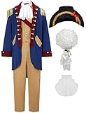 aicoaub Mens Founding Father Costume Adult Colonial Costume Outfit Revolutionary War General Outfit