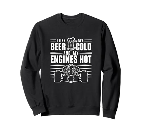 Motores fríos de Cerveza Hot Biker Motocicleta Gearhead Hot Rod Sudadera