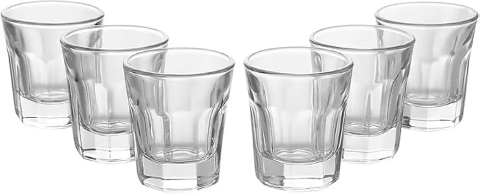 Jogo 6 Copos Shot Vidro Tequila Cachaça Vodka Dose 40ml Bar