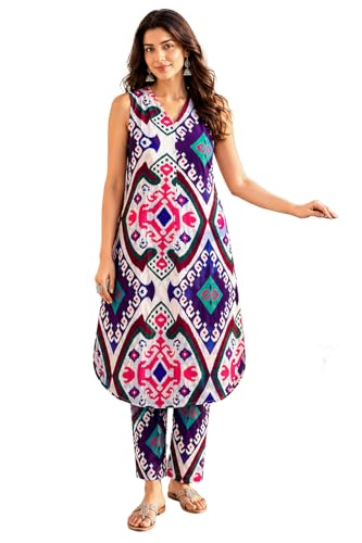 Conjunto de pantalones kurta de algodón puro con acabados premium Ladyline 1