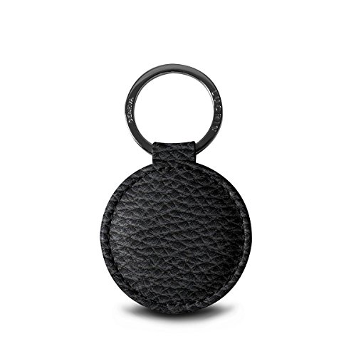 Preisvergleich Produktbild Lucrin - Runder Schlüsselanhänger (5 cm) - Schwarz - Genarbtes Leder