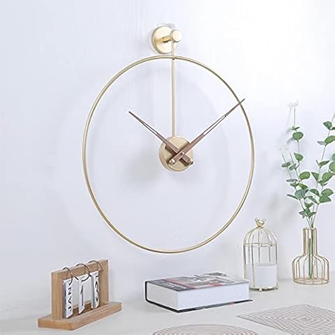 MODIRNATION 'The Ring' Oversized Modern Nordic Wall Clock, Minimalistic and Stylish, Simplistic Luxury Metal Design, Silent Quartz Mechanism, Home Decor for Home/Office (Gold) Cover