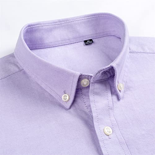 Men's Long Sleeve Heavy Cotton Shirt Single Patch Pocket Comfortable Solid Casual Button-Down Oxford Dress Shirts2