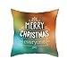 ANAZOZ Fundas de Cojines Sofa 50x50,Poliéster Funda Cojines Fundas de Cojines Merry Christmas Everyone Verde Naranja