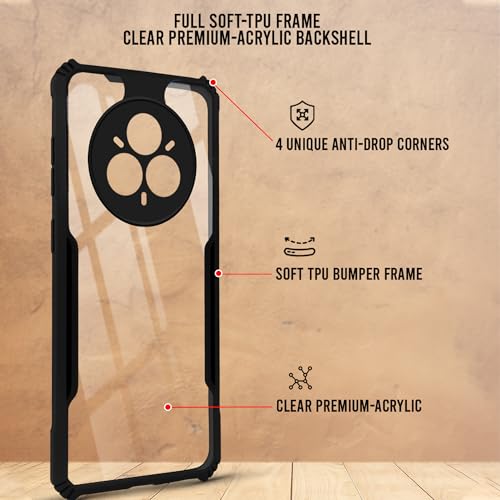 Image of Jkobi Back Cover Case for Realme P3 Pro (Shockproof with Polycarbonate Clear Panel | Professional Black)