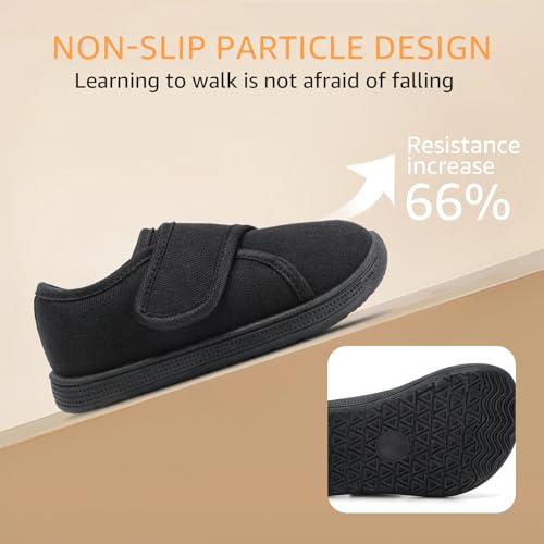 STQ KIDS Wide Toe Box Chaussures d'école pieds nus pour garçons et filles - Noir - Semelles plimsolls en polyéthylène - Pour la première marche - Antidérapantes - Douces et légères - Respirantes – vue 8
