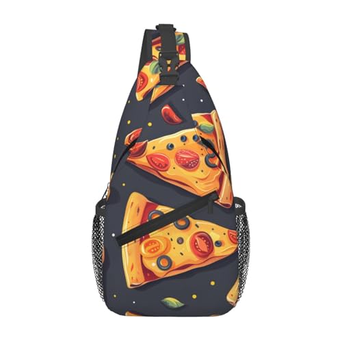 Morrales cruzados con diseño pizza para mujer y hombre miniatura 1