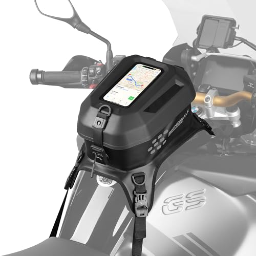Rhinowalk Motorcycle Tank Bag Waterproof Hard Shell Motorbike Tank Bag with Touch Screen Phone Pocket, Detachable Top Cover, 5.6L Backpack Motor Cycle Accessories