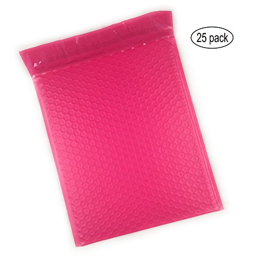 HLRM 8.5 x 12 Inches Pink Poly Bubble Mailers Padded Envelopes (Pack of 25) BM81125