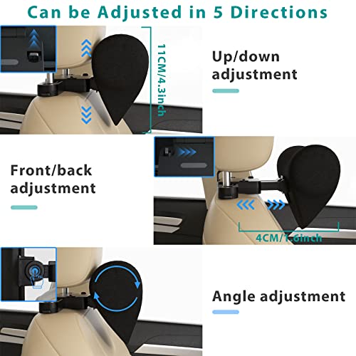 Car Neck Pillow, Car Headrest Pillow Adjustable In 5 Directions Neck Support Pillow For Driver Seat Memory Foam Cervical Support Cushion Accessory For Relief Neck Pain From Driving-Black #TOP1