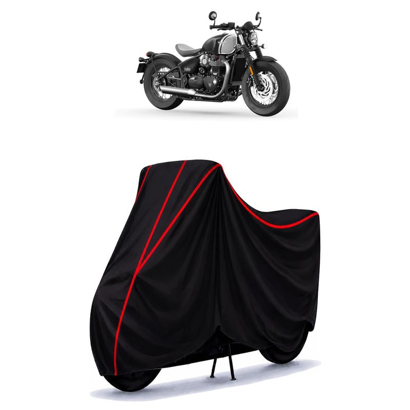 Image of Triumph Bonneville Bobber Water Resistant Bike Cover for All Motorcycles & Rain | Heavy Duty Taffeta Fabric | UV Protection, Dustproof, Scratchproof | All Weather Two Wheeler Cover with Elastic Bottom