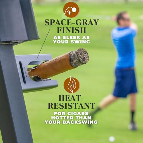 Magnetic Cigar Holder - Ultimate Golf Accessory for Cigar Lovers, Sturdy Aluminum Alloy & Stainless Steel, Fits Golf Carts, Beach Chairs, Fishing Rods - Secure Magnetic Grip, Hook & Loop Strap