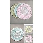 TCOTBE 6 Pieces Waterproof EVA Plastic Shower Cap,Elastic Reusable Bathing Cap,Beauty Salon Spa Lace Elastic Band Flower Printed Hat Environmental Protection Hair Bath Caps - Image 4