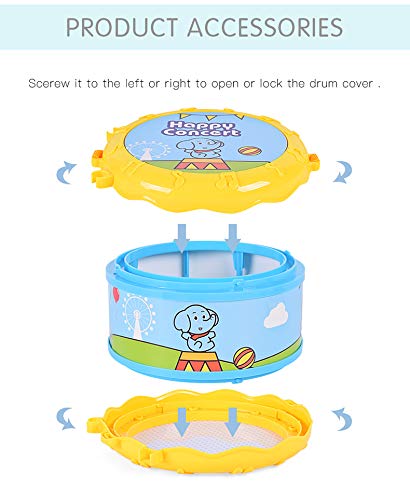 Baby Music Instrument Set Drum Hammer Horn Tambourine - Children Day Present Gift Educational Toy For Baby #TOP4