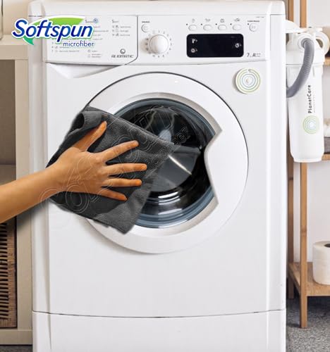 Image of SOFTSPUN Microfiber Cleaning Cloths, 50X50cm 5 pcs 340 GSM Grey! Highly Absorbent Lint and Streak Free Multipurpose Wash Cloth for Kitchen Window Stainless Steel Silverware.