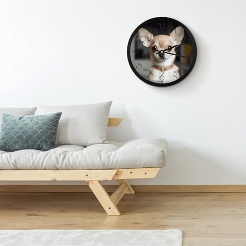 Horloge murale à quartz silencieuse noire de 25,4 cm pour la maison