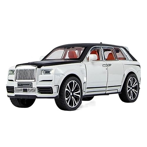 for Rolls Royce Cullinan SUV Alloy Car Model Diecast Toy Vehicles Metal Car Model Sound and Light Gifts 1:32 (Color : White)