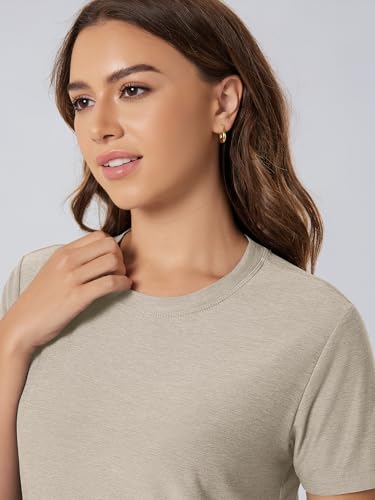 Image of ODODOS Women's Performance Cropped Tee Ultra Soft odSTRATUM Tech Short Sleeve Relaxed Top Crew Neck T-Shirts