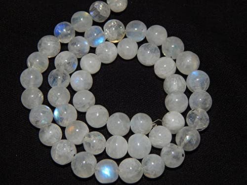 Perles de pierre de lune blanche arc-en-ciel rondes lisses 8-9mm pour bijoux