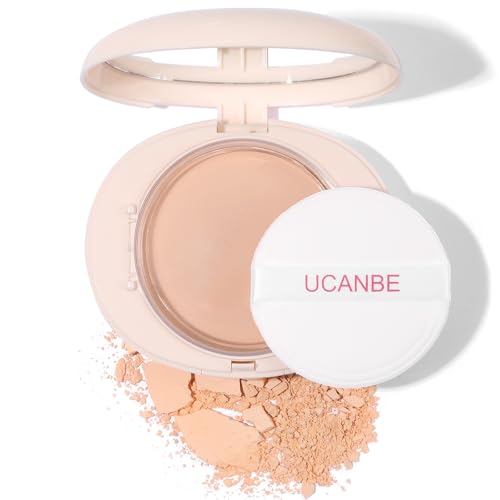 Image of UCANBE 2-in-1 Pressed Face Powder & Foundation Makeup, Matte Oil Control Flawless Setting Powder, Korean Makeup,Waterproof Long Lasting Finishing Powder (Light)