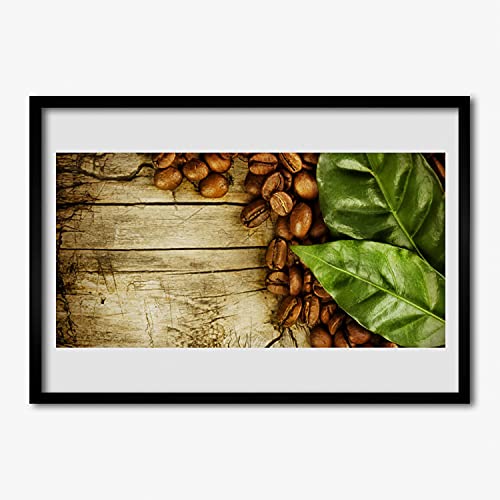Affiche encadrée 70x50 cm grains de café pour une décoration chaleureuse de cuisine