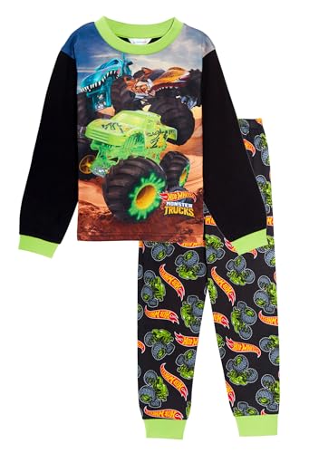 Pijama de Camiones Monstruo para niños, Conjunto de Pijama de Coche de Carreras para niños, Camiseta de Manga Corta y Pijama