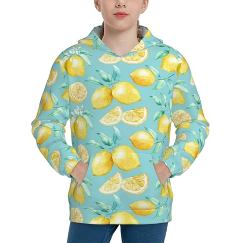 Yellow Lemon Kid Hoodies Boys Sweatshirts Girls Pullover with Pocket