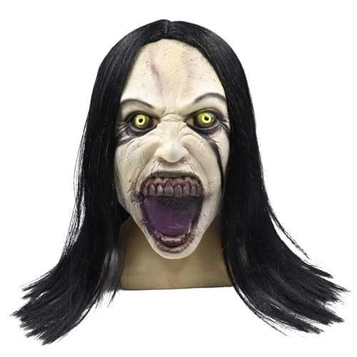 Masque de femme qui pleure en latex pour créer un costume de fantôme effrayant