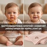 URYVAIW 5 sztuk placów muślinu dla niemowląt, 22 × 23 cm, 100% bawełna, miękkie ściereczki do ślinu, oddychające i chłonne wodę, idealne do karmienia, wycierania i mycia dla noworodków (A)
