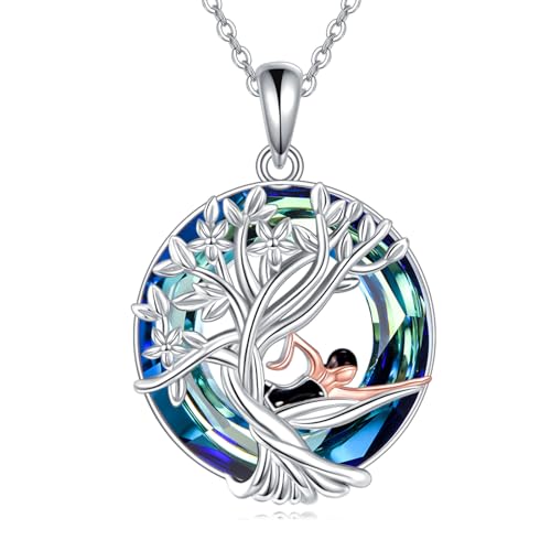 Pendentif Cristal Arbre de vie en argent pour éviter les allergies cutanées