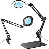 Lampada per computer con base in metallo, 15 modalità di colore, 10 livelli di luminosità regolabili, bracci flessibili in alluminio girevoli a 360°, ideale per lettura, artigianato, closework