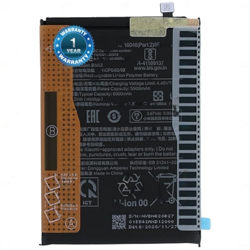 Image of Original BN62 Battery for Redmi Note 9 4G / 9T / 9 Power /Poco M3 M2010J19SC, J19S, M2010J19SG, M2010J19SI, M2010J19CG Battery with 1 Year Warranty**** (P0247)