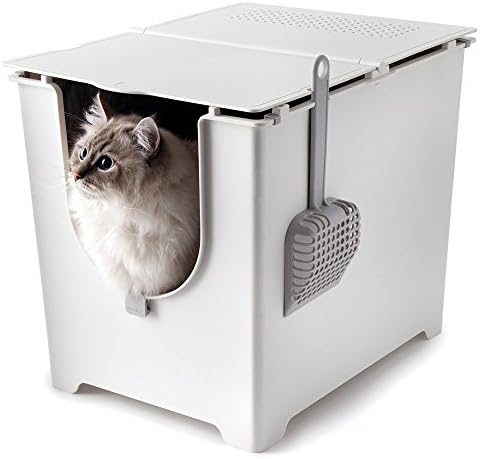 Modkat Flip Litter Box Includes Scoop and Reusable Liner - White