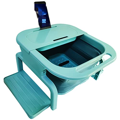 Collapsible Foot Soak Tub,Large Foot Bath Basin With Foot Callus Remover And Massage Rollers,Pedicure Foot Spa, Feet Soaking Tub