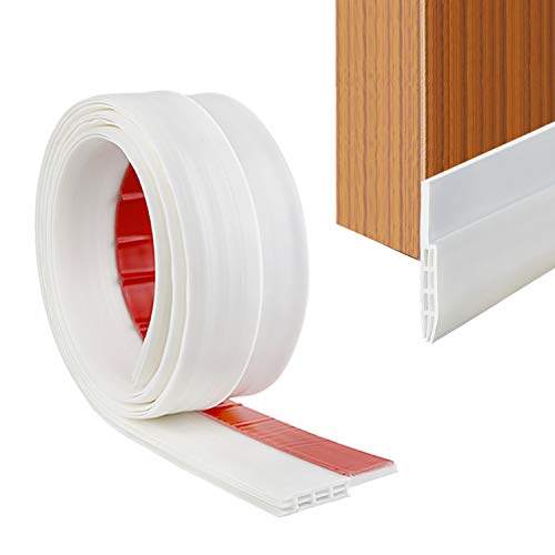 YOUSHARES Door Seal Door Draught Excluder, Door Weather Stripping, Rubber Door Draft Sweep Stopper for Soundproof and Keep Warm (White)